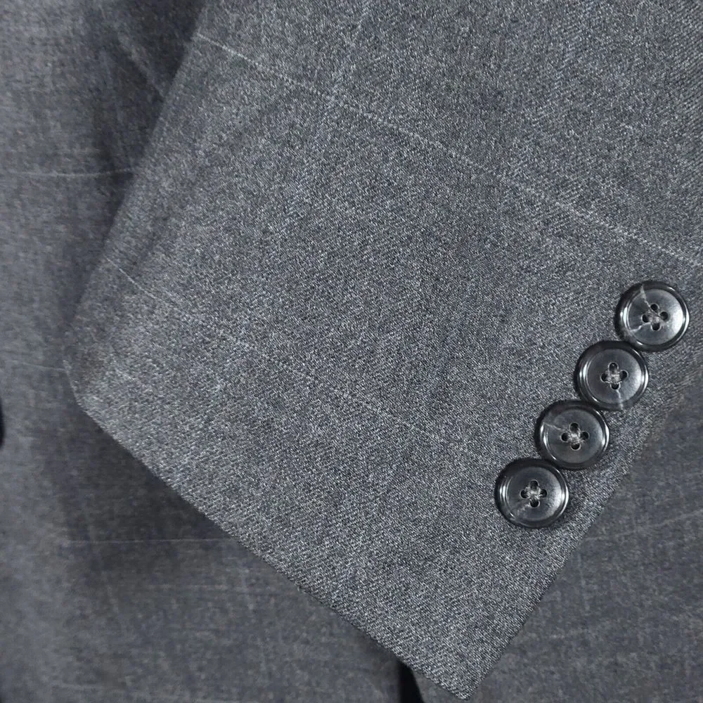 JOS‎ A BANK Model 810 Men's Sport Coat Blazer Two Button Gray Plaid Wool 38R